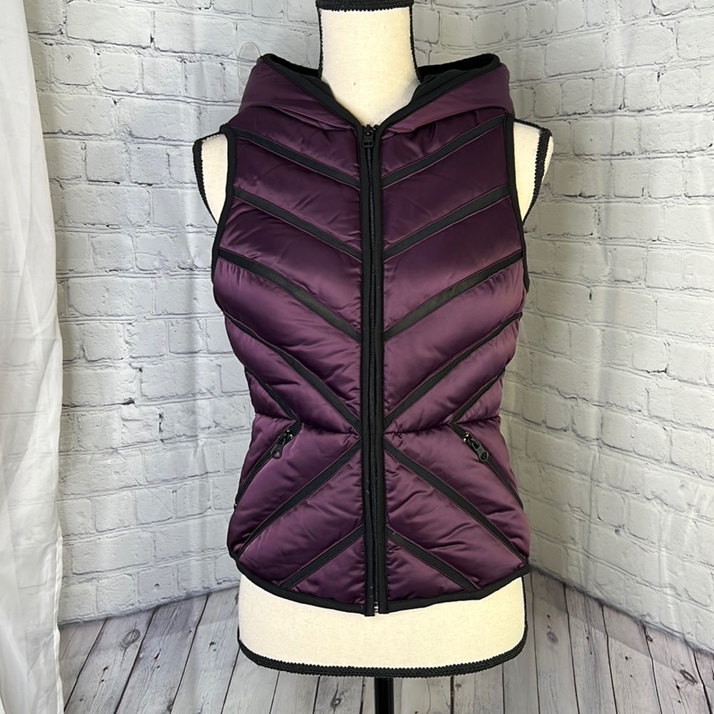Blanc Noir: Silk like Purple puffy vest